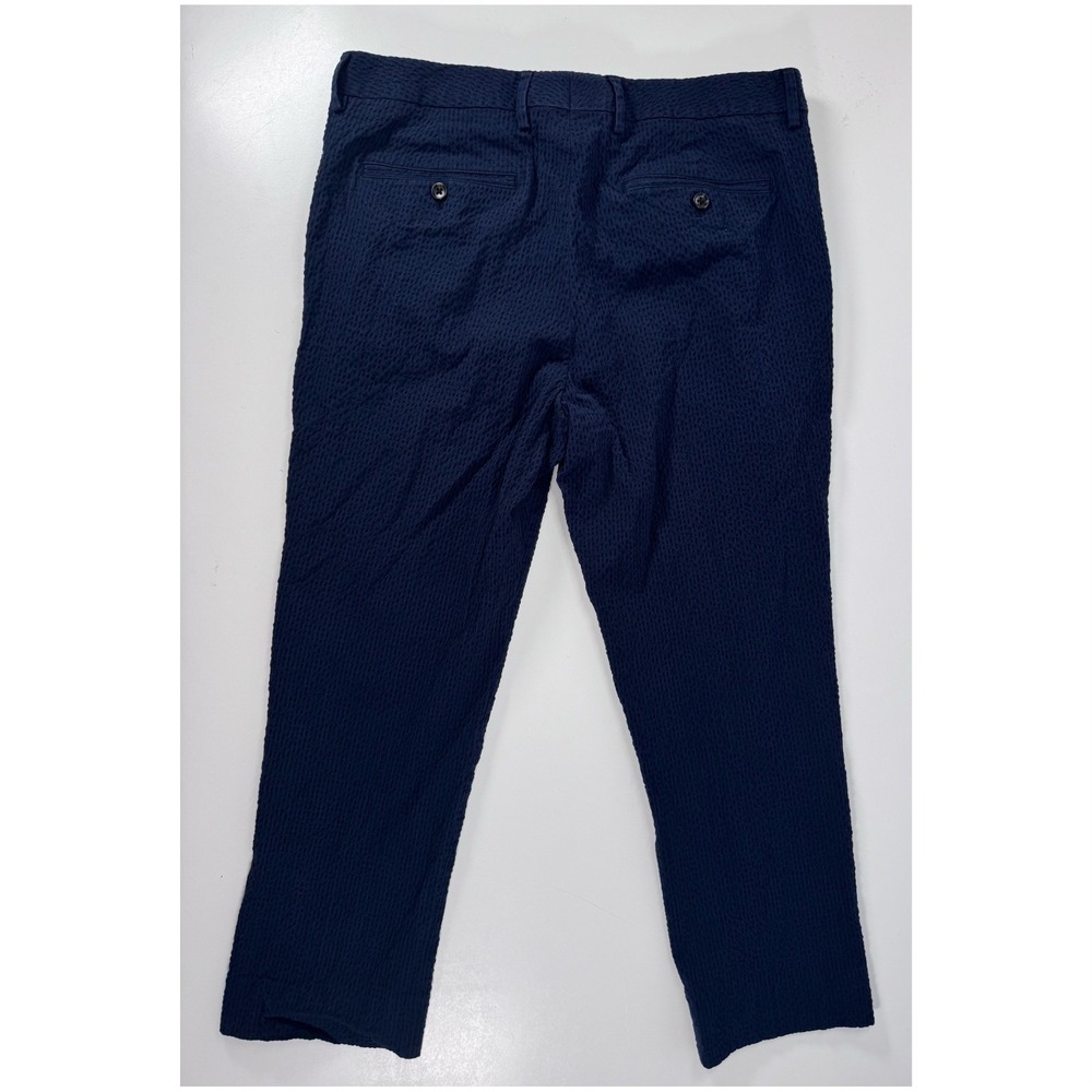 BONOBOS Seersucker Pants Mens 33x24 *Hemmed Italian Fabric Tailored Fit Blue - Picture 8 of 16